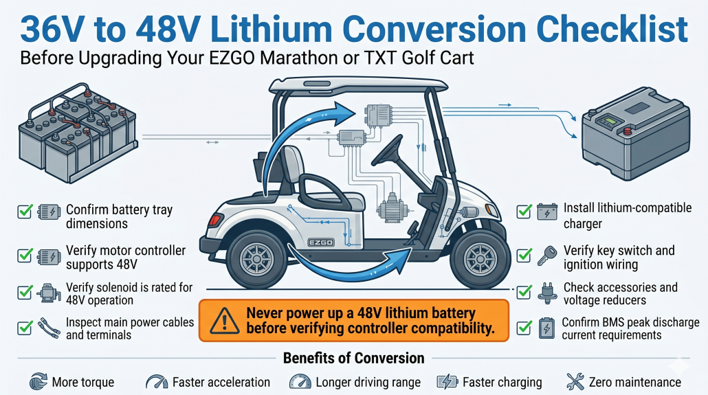 36V to 48V Lithium Conversion Checklist
