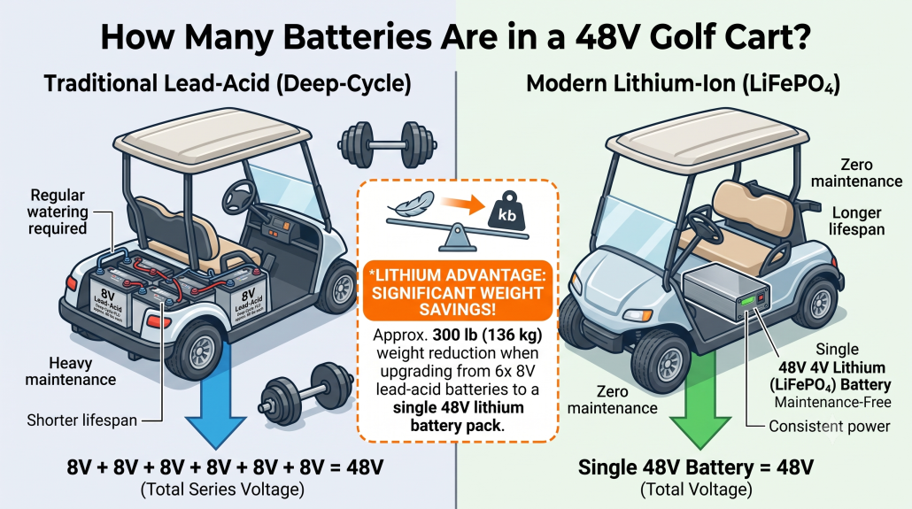 How Many Batteries Are in a 48V Golf Cart