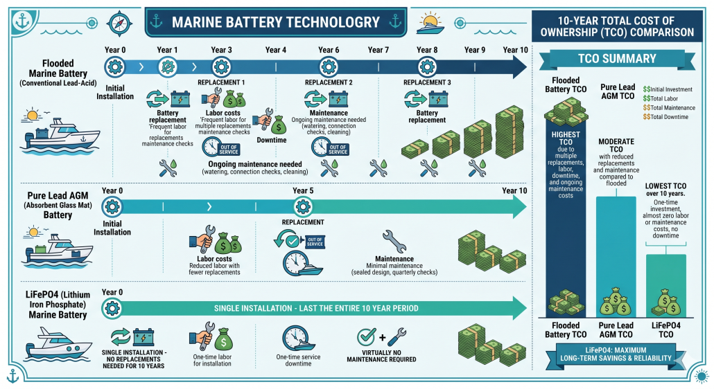 Marine Battery Lifecycle Infographic for TCO section