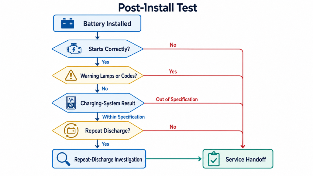 Post-installation checks after changing a motorcycle battery