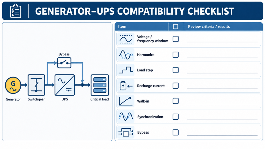 UPS and generator compatibility factors